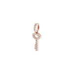 Pendant 750/18 K Rose Gold Key with Diamonds 0.09 ct H/si - AN-50114-RG