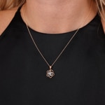 Pendant 750/18 K Rose Gold with Diamonds 0.15 ct H/si, Flower - AN-60813-RG