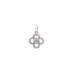 Pendentif or rosé 750/18 ct avec diamants 0.18 ct H/si, Trèfle
