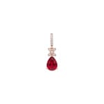 Anhänger 750/18 K Roségold mit Rubin & Diamanten 0.04 ct