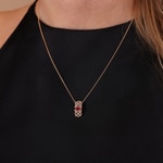 Anhänger 750/18 K Roségold mit Rubin & Diamanten 0.08 ct H/si - AN-46723-RUB-RG