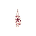 Anhänger 750/18 K Roségold mit Rubinen & Diamanten 0.03 ct