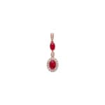 Anhänger 750/18 K Roségold mit Rubinen & Diamanten 0.10 ct