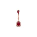Anhänger 750/18 K Roségold mit Rubinen & Diamanten 0.11 ct