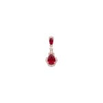 Anhänger 750/18 K Roségold mit Rubinen & Diamanten 0.12 ct