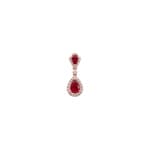Anhänger 750/18 K Roségold mit Rubinen & Diamanten 0.16 ct