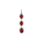 Anhänger 750/18 K Roségold mit Rubinen & Diamanten 0.45 ct H/si