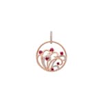 Anhänger 750/18 K Roségold mit Rubinen und Diamanten 0.17 ct