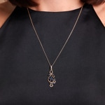 Anhänger 750/18 K Roségold mit Saphiren & Diamanten 0.03 ct - AN-73773-SAF-RG