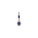 Anhänger 750/18 K Roségold mit Saphiren & Diamanten 0.10 ct