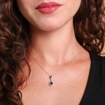 Anhänger 750/18 K Roségold mit Saphiren & Diamanten 0.16 ct - AN-73761-SAF-RG