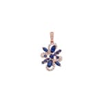 Anhänger 750/18 K Roségold mit Saphiren & Diamanten 0.16 ct
