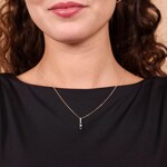 Pendentif or rosé 750/18 ct avec saphirs & diamants 0.18 ct H/si - AN-73393-SAF-RG