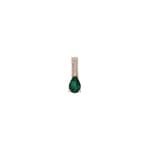Pendentif or rosé 750/18 ct avec émeraude & diamants 0.05 ct H/si