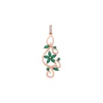 Anhänger 750/18 K Roségold mit Smaragden & Diamanten 0.03 ct