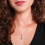 Anhänger 750/18 K Roségold mit Smaragden & Diamanten 0.10 ct - AN-73763-SMA-RG