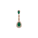 Anhänger 750/18 K Roségold mit Smaragden & Diamanten 0.11 ct