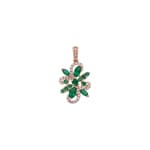 Anhänger 750/18 K Roségold mit Smaragden & Diamanten 0.16 ct