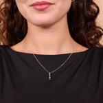 Pendentif or rosé 750/18 ct avec émeraudes & diamants 0.18 ct H/si - AN-73393-SMA-RG