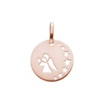 Anhänger 750/18 K Roségold Ø 17mm, Schutzengel mit Sternen