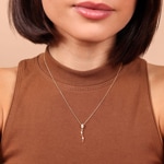 Anhänger 750/18 K Roségold Schlange mit Diamanten 0.04 ct H/si - AN-73458-RG