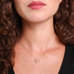 Pendentif or rosé 750/18 ct Cœurs entrelacés avec diamants 0.13 ct - AN-73702-RG