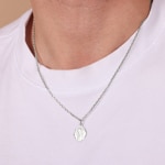 Pendant 750/18 K White Gold 13x15mm, Madonna - 20710G