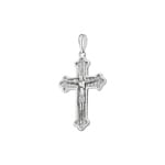 Pendentif or gris 750/18 ct 37 x 24mm, Croix avec Jésus - A19WG