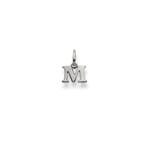 Pendentif or gris 750/18 ct, Lettre M