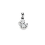 Pendentif or gris 750/18 ct, Canard