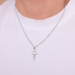 Pendentif or gris 750/18 ct, Croix - AKR2029