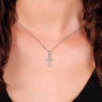 Anhänger 750/18 K Weissgold Kreuz mit Diamanten 0.30ct. H/si - 3.209.21