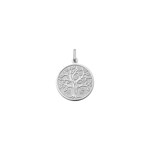 Pendentif or gris 750/18 ct Arbre de vie Ø 18mm - AY1009G