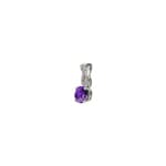 Anhänger 750/18 K Weissgold mit Amethyst rund und Diamanten 0.05 ct H/si - AN-54203-AME-WG