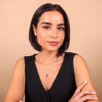 Anhänger 750/18 K Weissgold mit Amethyst rund und Diamanten 0.05 ct H/si - AN-54203-AME-WG