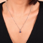 Anhänger 750/18 K Weissgold mit Amethyst rund und Diamanten 0.05 ct H/si - AN-54203-AME-WG