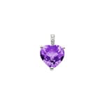 Anhänger 750/18 K Weissgold mit Amethyst und Diamanten 0.01 ct H/si, Herz