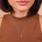 Anhänger 750/18 K Weissgold mit Blautopas und Diamanten 0.01 ct H/si - AN-73473-WG