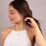 Pendentif or gris 750/18 ct avec topaze bleue et diamants 0.01 ct H/si, Cœur - AN-52263-TOP-WG