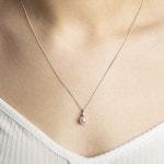 Pendentif or gris 750/18 ct avec diamant 0.06ct W/Si, Perle de culture Akoya - 1251.06231/0002