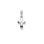 Pendentif or gris 750/18 ct avec diamant, Croix