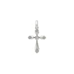 Pendant 750/18 K White Gold with Diamonds 0.03 ct H/si, Cross