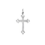 Anhänger 750/18 K Weissgold mit Diamanten 0.04 ct H/si, Kreuz