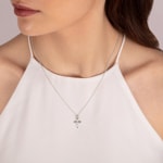 Pendant 750/18 K White Gold Cross with Diamonds 0.05 ct H/si - AN-56682-WG