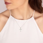 Pendant 750/18 K White Gold Cross with Diamonds 0.054 ct H/si - AN-56687-WG