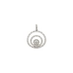 Pendentif or gris 750/18 ct avec diamants 0.12 ct H/si