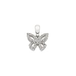 Pendant 750/18 K White Gold with Diamonds 0.12 ct H/si, Butterfly