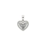 Anhänger 750/18 K Weissgold mit Diamanten 0.51 ct H/si, Herz