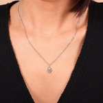 Pendant 750/18 K White Gold with Mother of Pearl, Fatimas Hand - 628281NCW