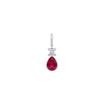 Anhänger 750/18 K Weissgold mit Rubin & Diamanten 0.04 ct